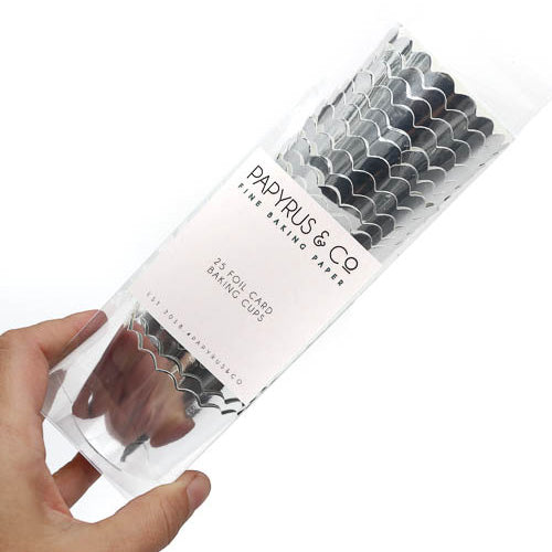 Papyrus Foil Card Baking Cups Silver 25pcs