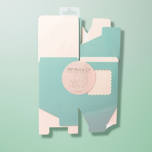 Papyrus Scalloped Tall Cupcake Box Pastel Blue 6pcs