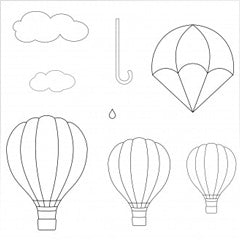 Patchwork Cutters Hot Air Balloons, Umbrella & Parachute