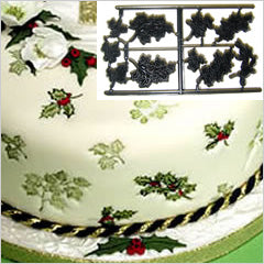 Patchwork Cutters/Embossers Mini Holly, Ivy & Mistletoe