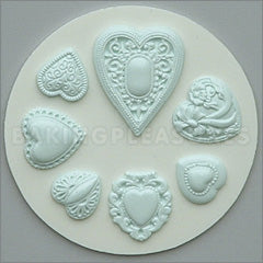 Alphabet Moulds Patterned Hearts Silicone Mould