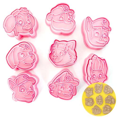 Paw Patrol Faces Cookie Cutter Embosser 8pcs