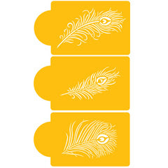 Peacock Feather Set Stencil 3pcs