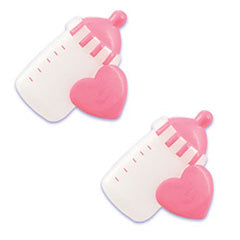 Pink Baby Bottle Cupcake Rings 12pcs