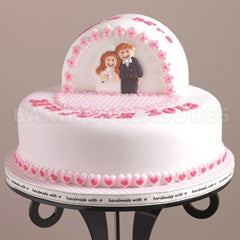 Pink Hearts & Flowers Edible Cupcake Toppers 24pcs