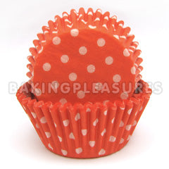 Polka Dot Orange Baking Cups 32pcs