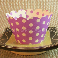 Purple Polka Dot Cupcake Wrappers 12pcs