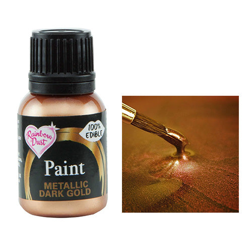 Rainbow Dust Metallic Dark Gold Food Paint 25ml