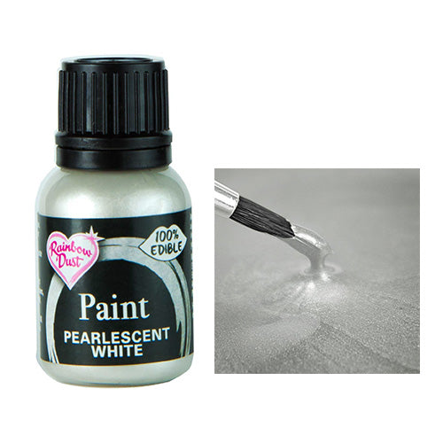 Rainbow Dust Metallic Pearlescent White Food Paint 25ml