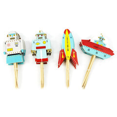 Robots Cupcake Picks 24pcs