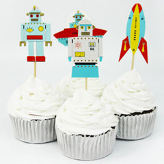 Robots Cupcake Picks 24pcs
