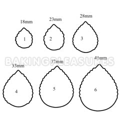 Roses Double Sided Flower Cutters 6pcs