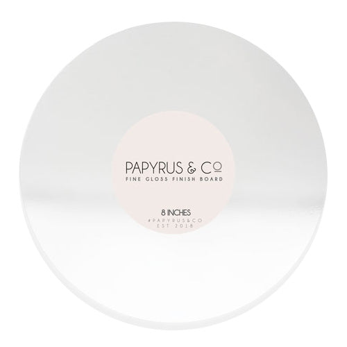 Round Gloss White Masonite Cake Board 8 Inch