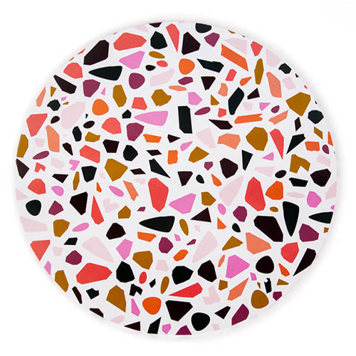 Round Terrazzo Print Masonite Cake Board 10 Inch