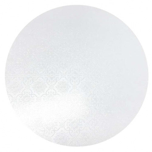 Round White Masonite Cake Board 6 Inch (textured)