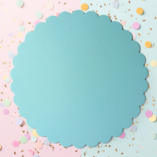 Scalloped Cake Board Pastel Blue 10 Inch