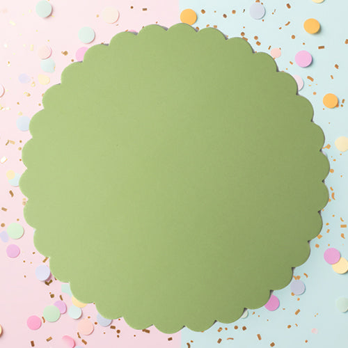 Scalloped Cake Board Pastel Green 10 Inch