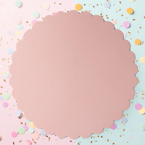 Scalloped Cake Board Pastel Pink 10 Inch