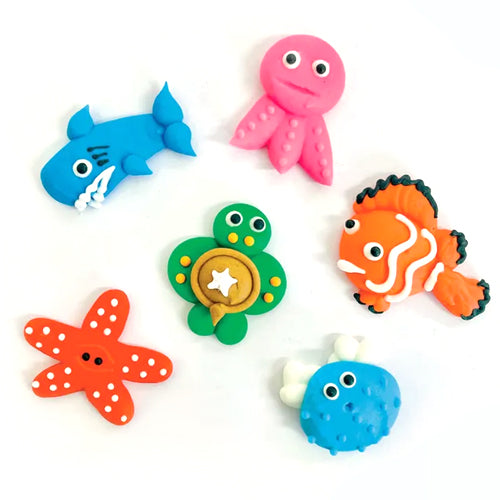 Edible Cupcake Toppers Decorations Sea Ocean Animal 6pcs