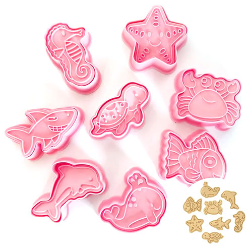 Sea/Ocean Cookie Cutter Embosser 8pcs
