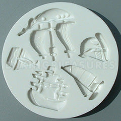 Alphabet Moulds Ships & Boats Silicone Mould