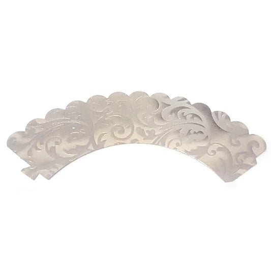 Silver Foil Scrolls Cupcake Wrappers 12pcs