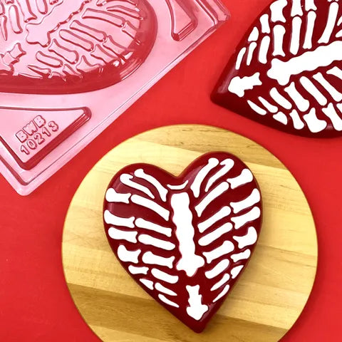 Halloween Skeleton Heart Chocolate Mould 3 piece