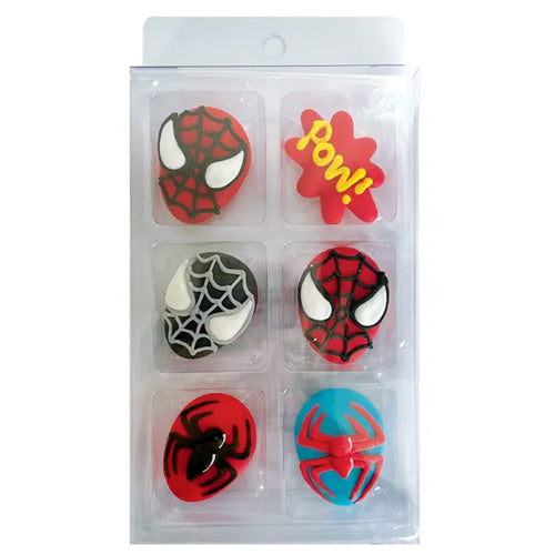 Spiderman Edible Cupcake Toppers Decorations 6pcs