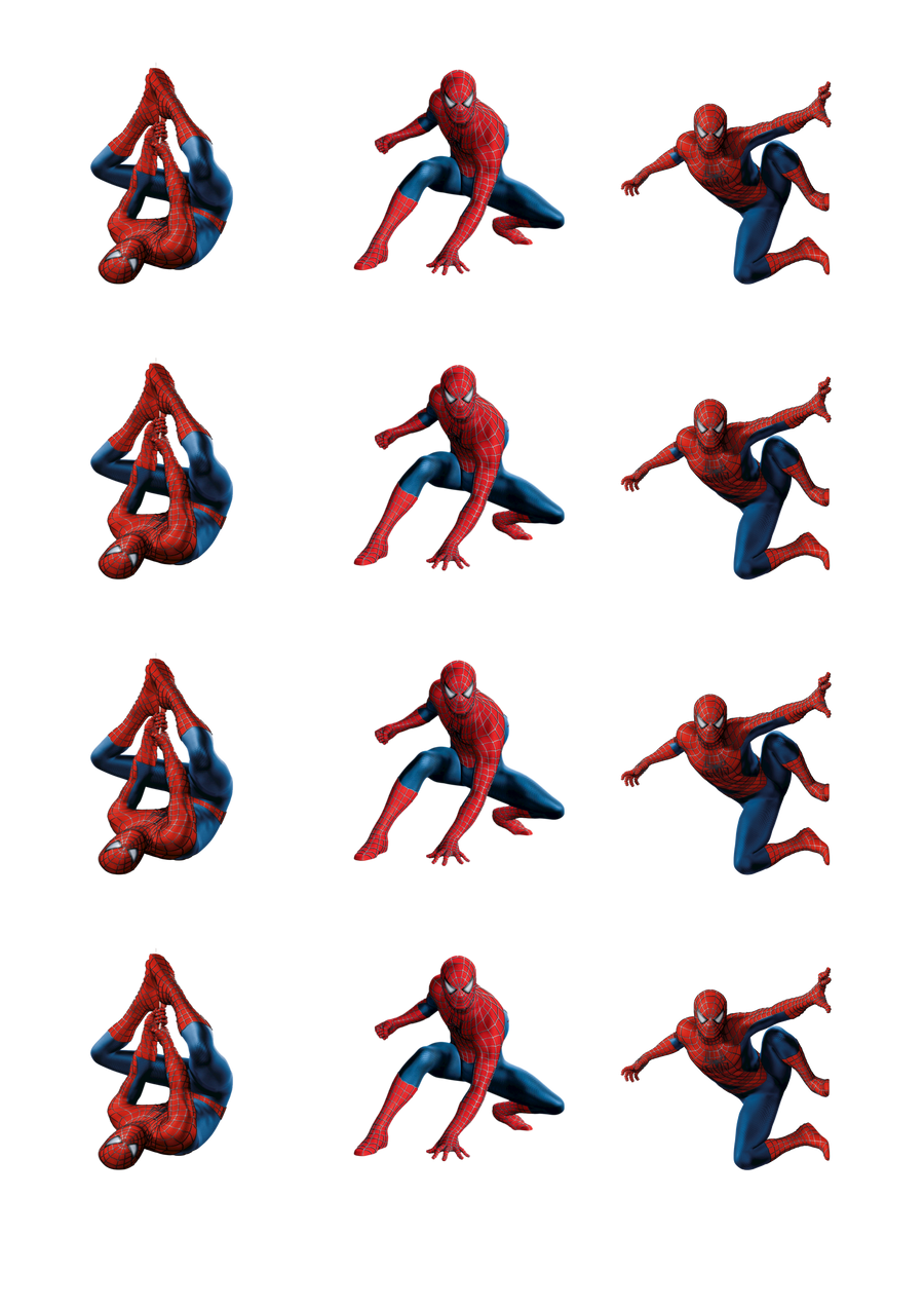 2.5"/ 6.35 cm Cupcake Cookie Edible Icing Image - Web Slinging Spider Hero