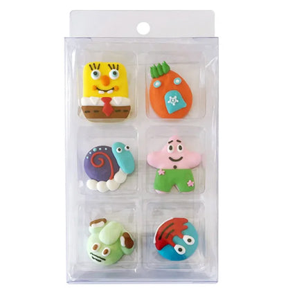 Edible Cupcake Toppers Decorations Spongebob 6pcs