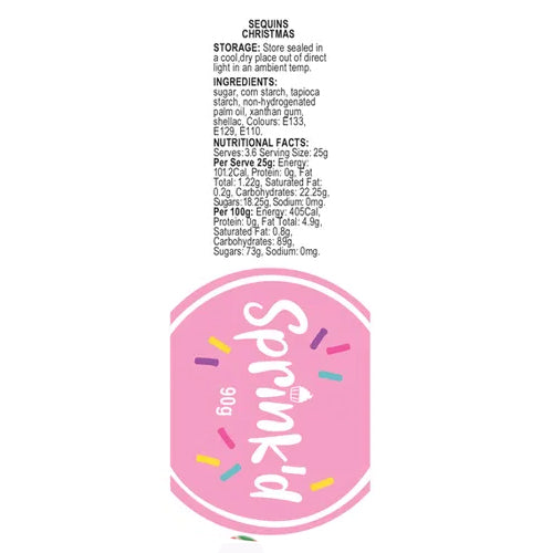 Sprinkd Christmas Confetti Sequins 7mm Sprinkles 90g