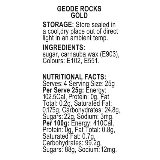 Sprinkd Geode Rocks Gold Sprinkles 100g