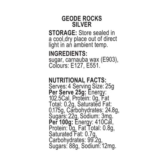 Sprinkd Geode Rocks Silver Sprinkles 100g