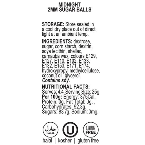 Sprinkd Nonpareils Midnight 2mm Sprinkles 110g