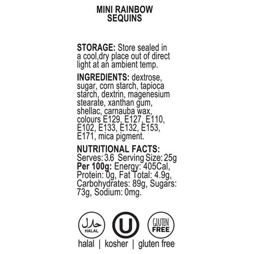 Sprinkd Mini Rainbow Sequins 5mm Sprinkles 90g