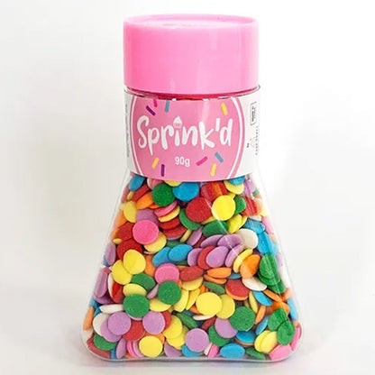 Sprinkd Rainbow Confetti Sequins 7mm Sprinkles 90g
