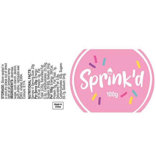 Sprink'd | Silver Metallic Mix Rod Sprinkles | 60g
