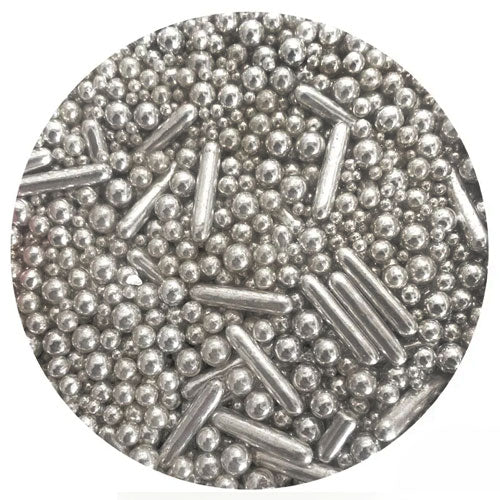 Sprink'd | Silver Metallic Mix Rod Sprinkles | 60g