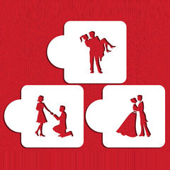 Stages of Love Silhouette Cake Stencils 3pcs