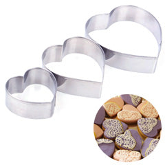 Stainless Steel Heart Cutter Set 3pcs