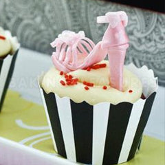 Striped Black & White Cupcake Wrappers 12pcs