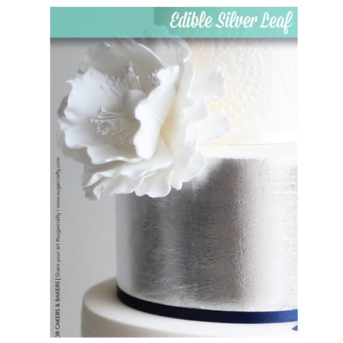 Genuine Edible Silver Leaf Transfer Sheets 5pcs