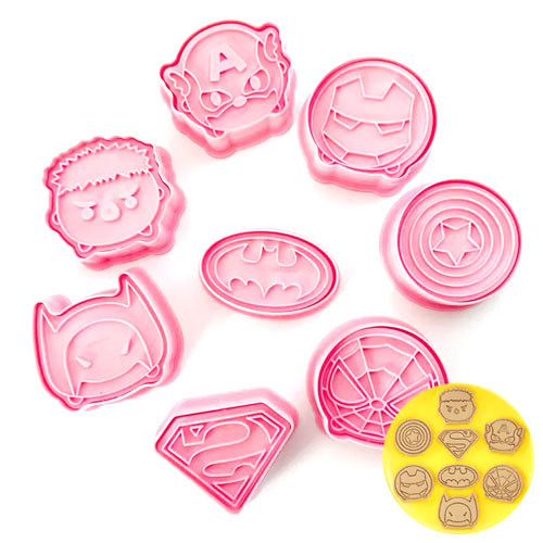 Super Heroes Cookie Cutter Embosser 8pcs