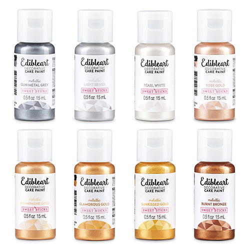 Sweet Sticks Edible Art Paint METALLIC 8 Pack 15ml