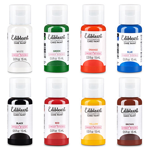 Sweet Sticks Edible Art Paint PRIMARY 8 Pack 15ml