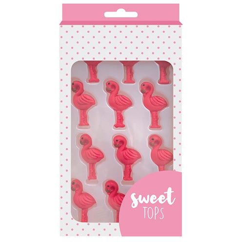 Flamingo Edible Cupcake Decorations 12pcs