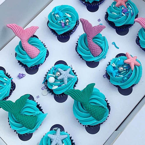 Mermaid Tail & Starfish Edible Cupcake Decorations 12pcs