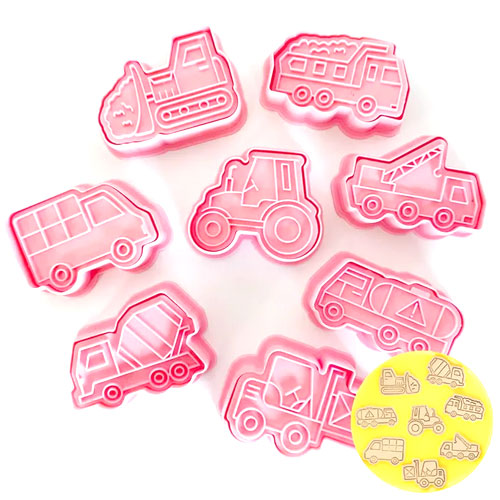 Trucks Cookie Cutter Embosser 8pcs