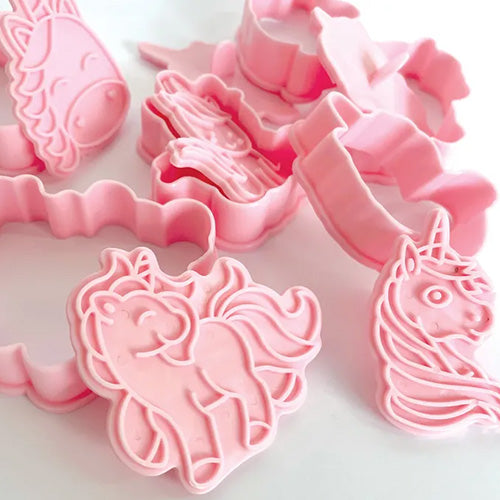 Unicorn Cookie Cutter Embosser 6pcs