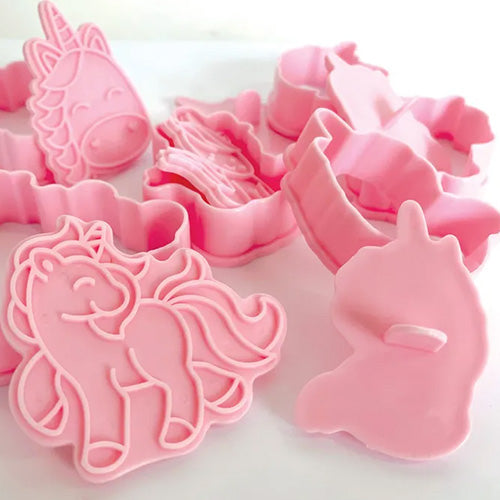 Unicorn Cookie Cutter Embosser 6pcs